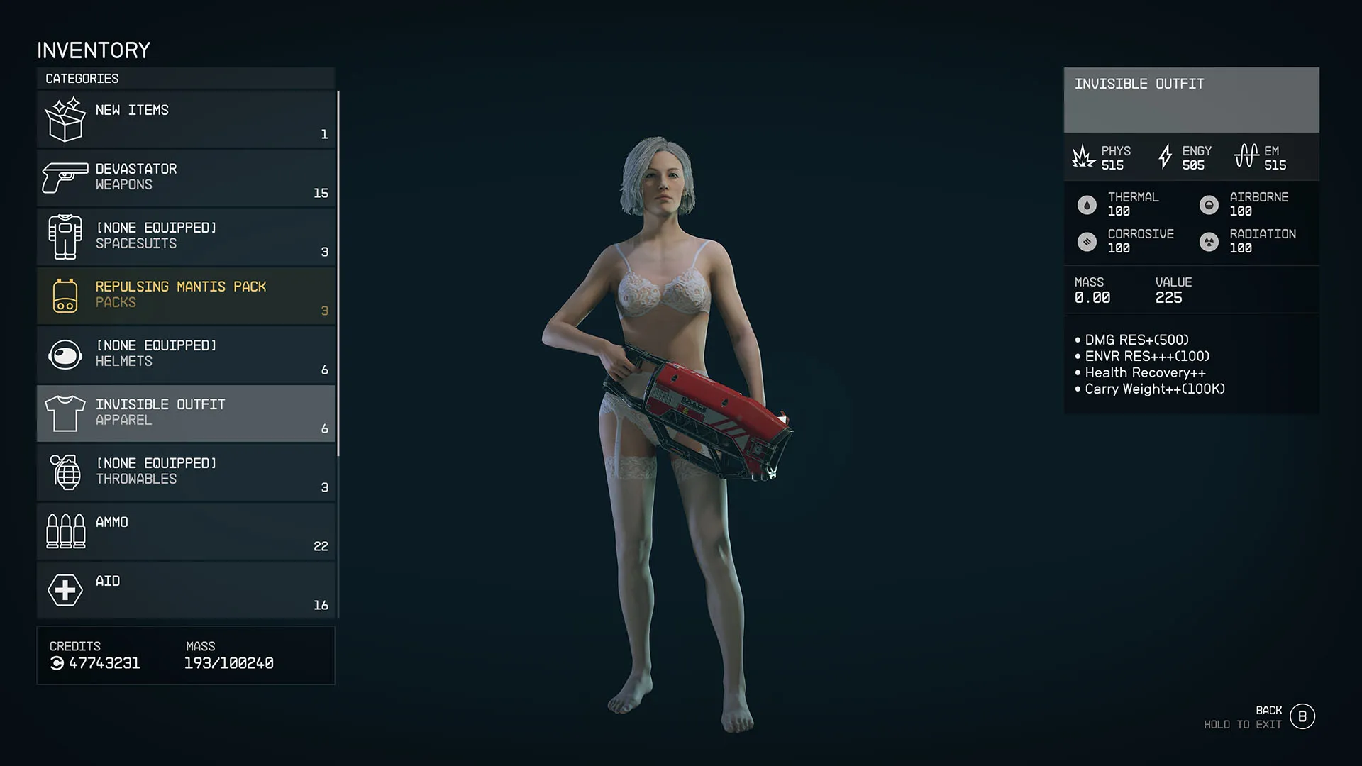 Starfield Creations – Invisible Outfit
