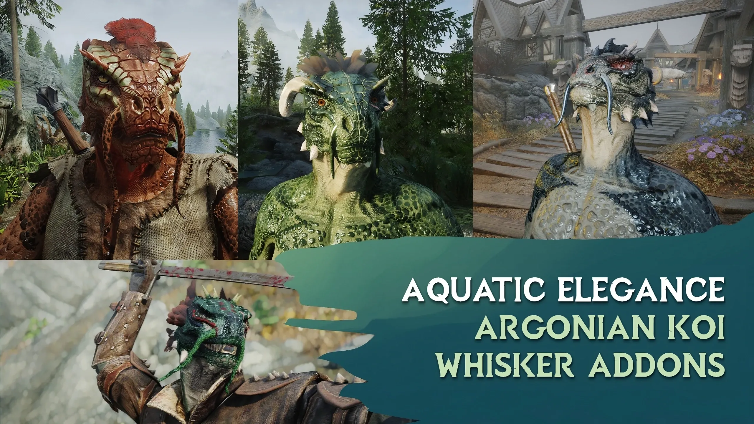 Skyrim Creations - Aquatic Elegance - Argonian Koi Whisker Addons