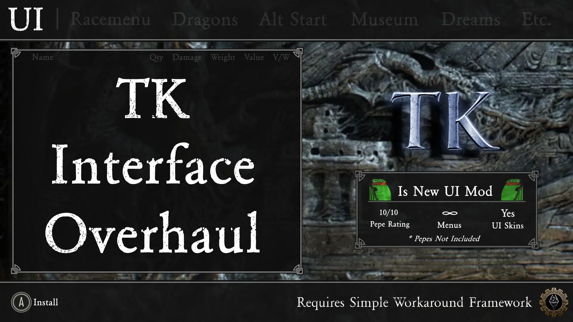 Skyrim Creations - TK Interface Overhaul - BETA