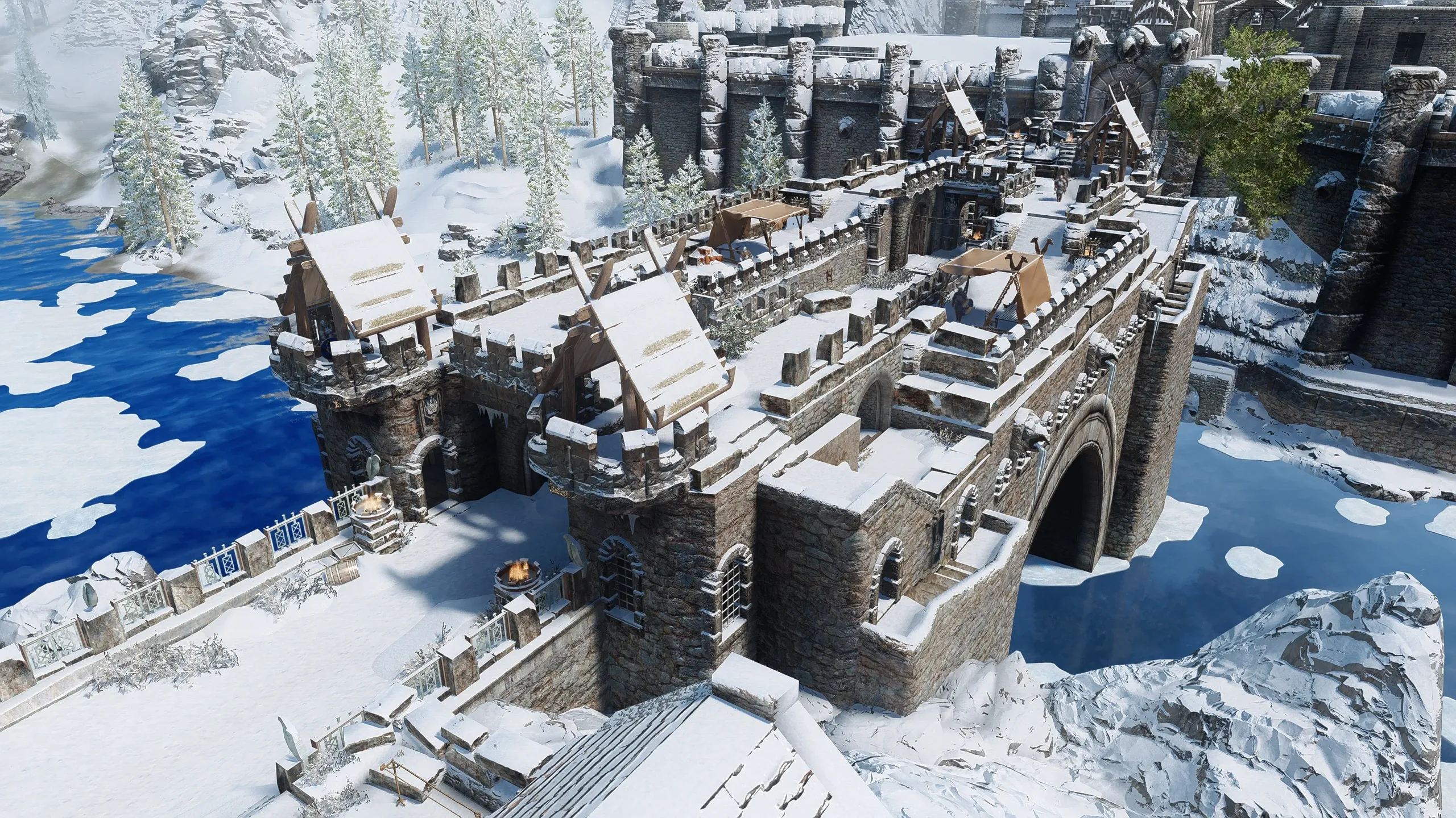 Skyrim Creations - Windhelm Bridge Revived - JK's Windhelm Outskirts Patch, image size:2560x1440