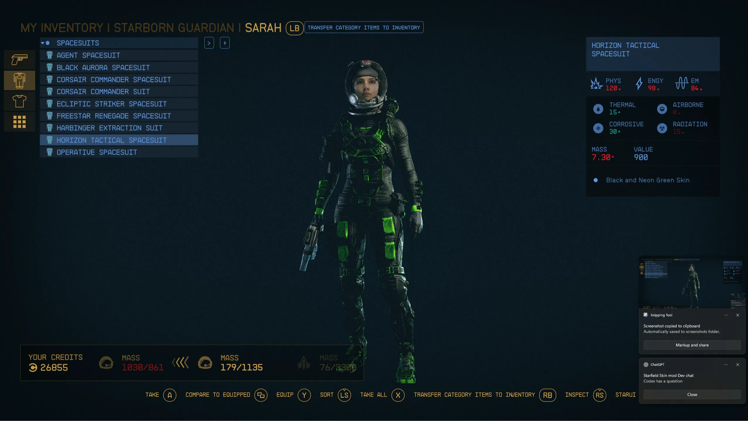 Starfield クリエーション - X2357's Prime Armor Skins: KZ Meridian
