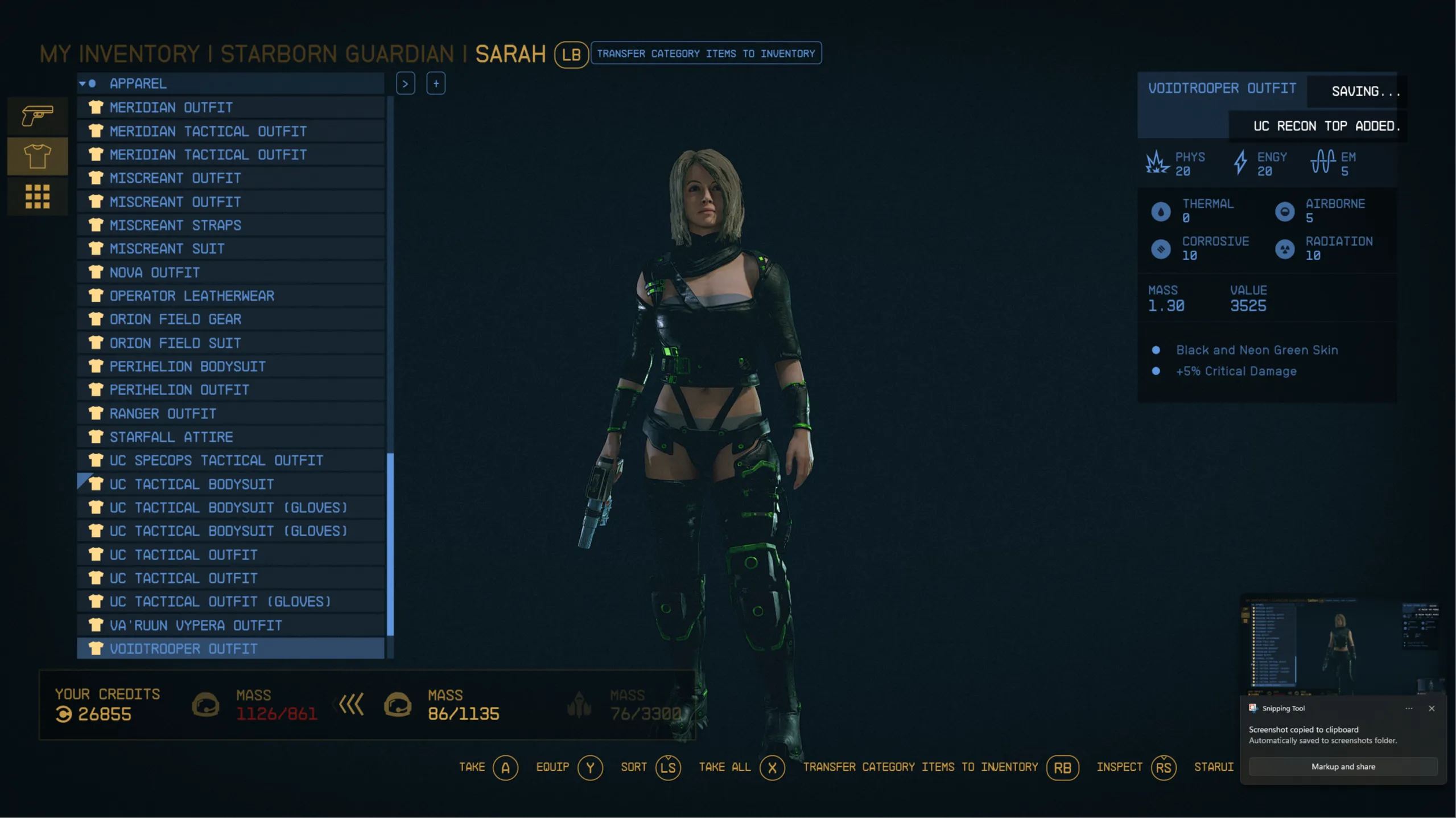 スキン Starfield Creations - X2357's Prime Armor Skins: KZ Tachyonic Core