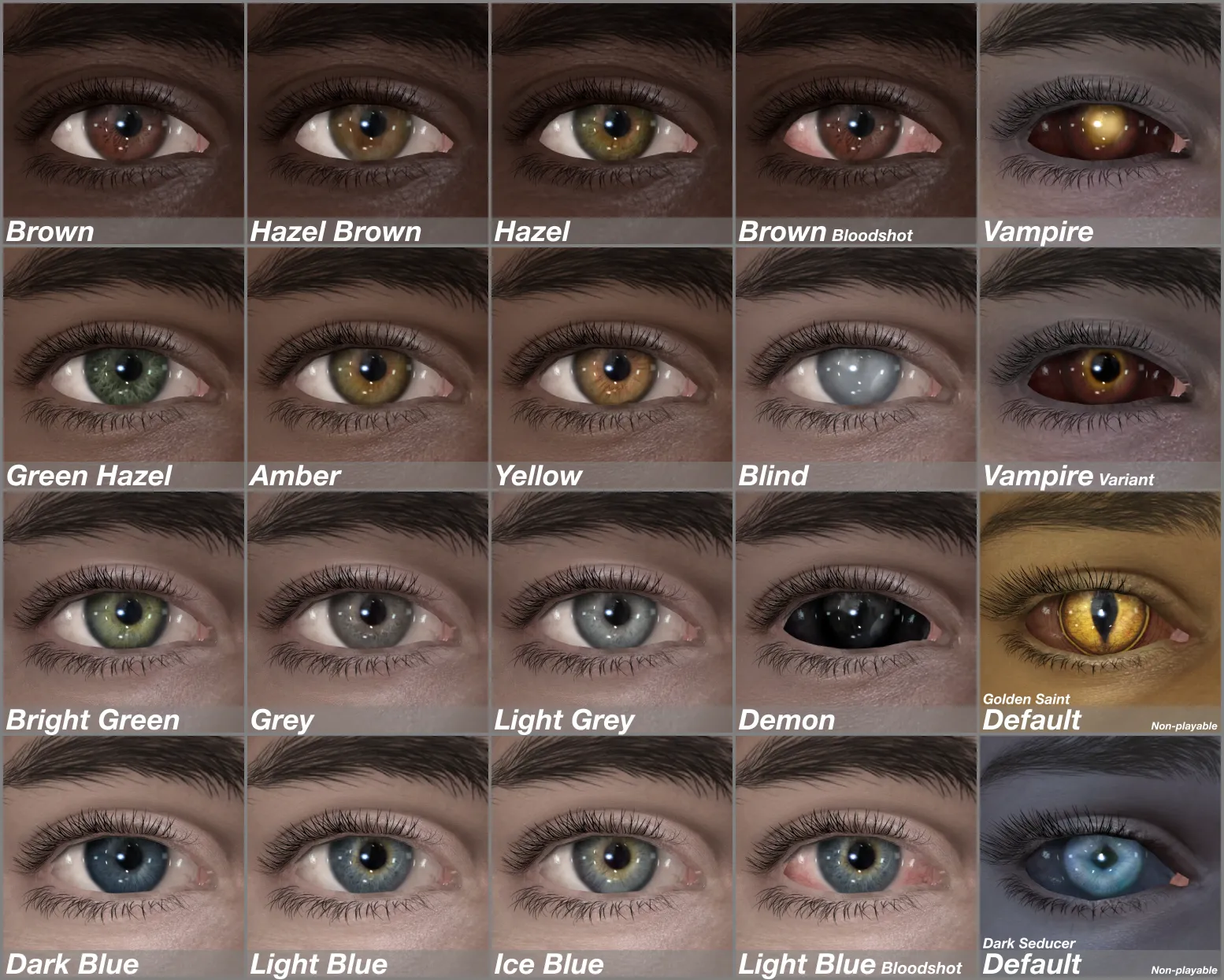 Eye Color Names List