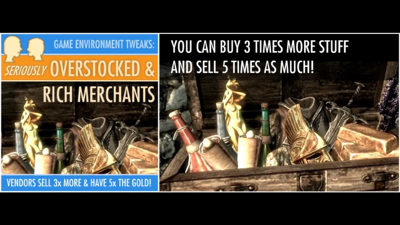 Творения для Skyrim — GET Seriously Overstocked and Rich Merchants! A Game  Environment Tweaks Mod) [PS4] — сведения