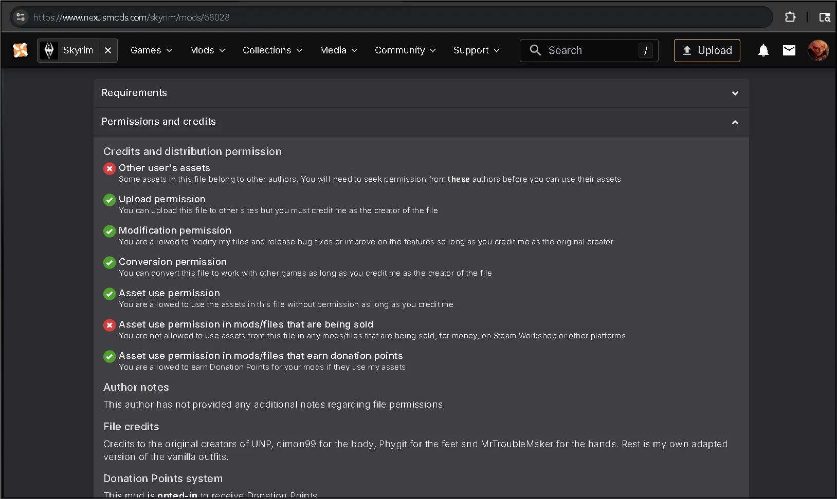 Skyrim 창작물 - UNP Spice Gear Collection(Replacer) PS5
