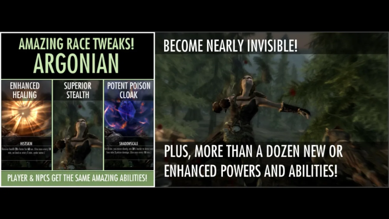 Skyrim Creations - Amazing Race Tweaks! Argonian [PC]