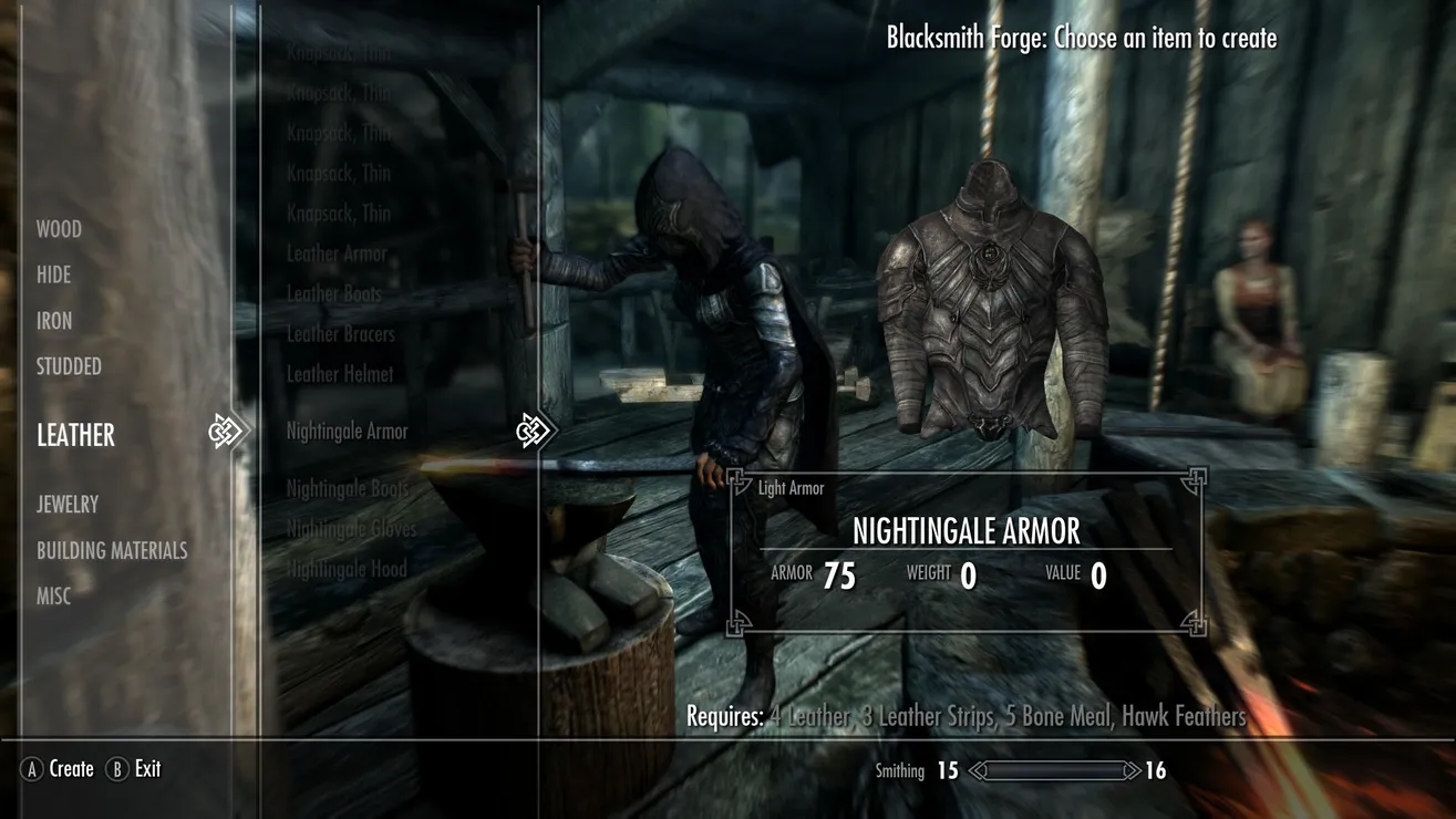 Creaciones de Skyrim - Nightingale Elite Armor - Craftable 