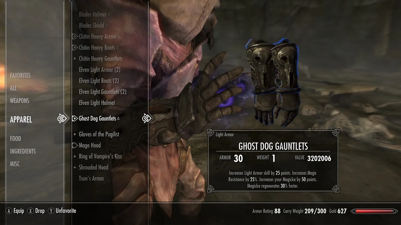 Творения для Skyrim — Ghost Dog Gauntlets-An Oblivion Artifact