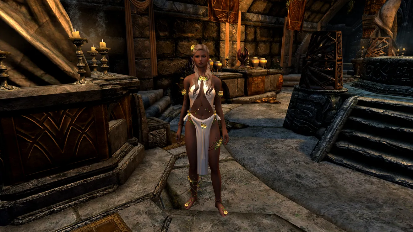 Skyrim Criaes - Elven Lake Dress by Ellxe