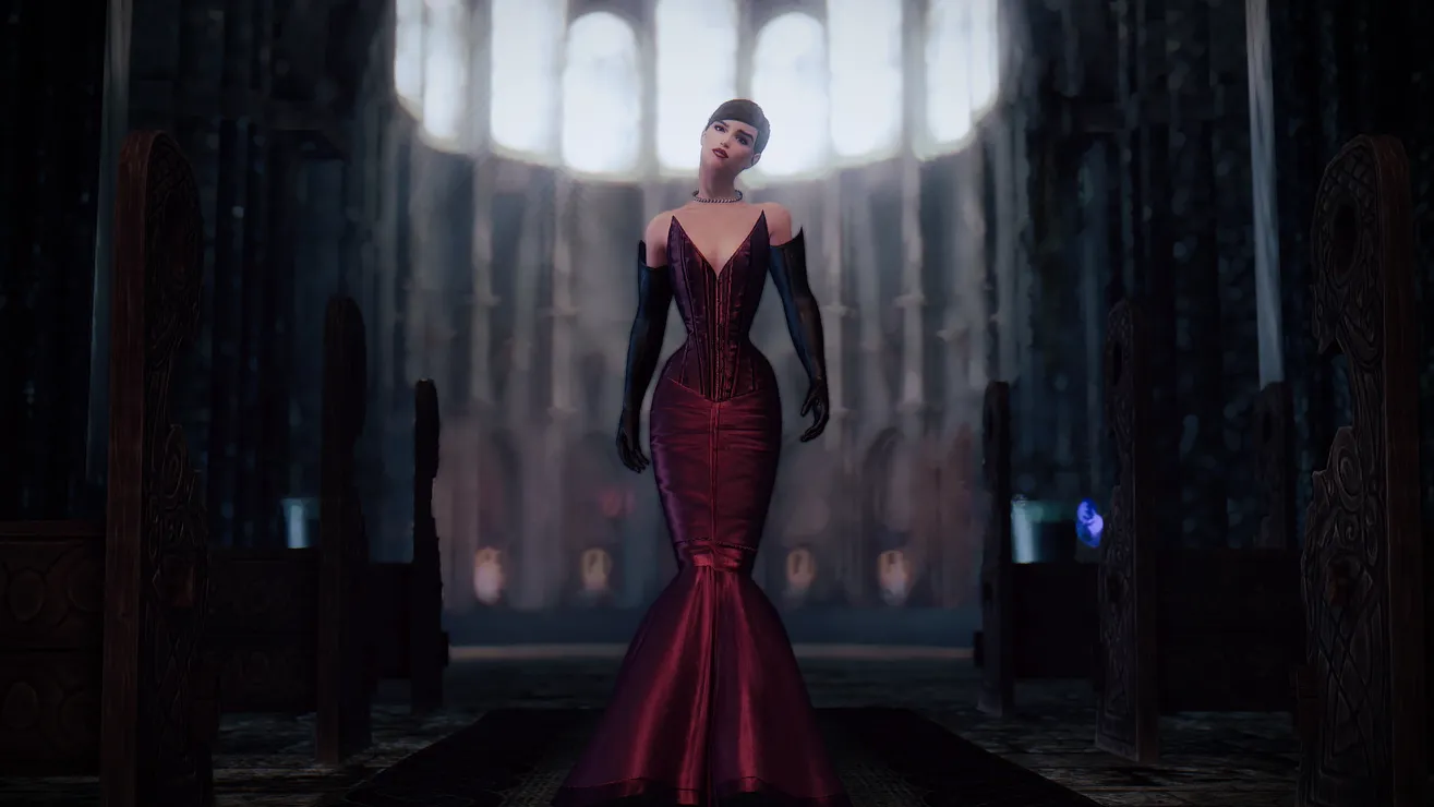 Skyrim Creations - Kozakowy's Black Corset Dress Long UNP