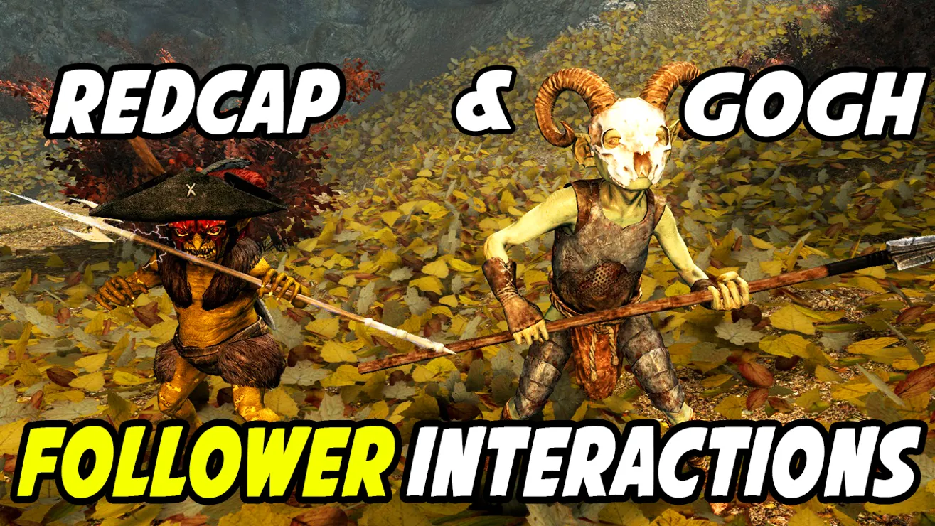 Skyrim Creations – Redcap the Riekling - Creation Club Goblins Commentary  and Interactions Patch